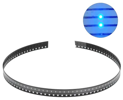 Imagen del producto de 100 diodos LED SMD, componentes electrónicos, alta resistencia, de baja tensión, ideales para proyectos de PCB (azul)