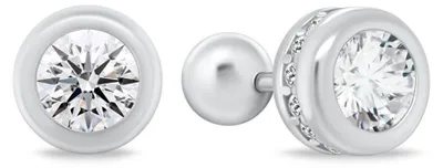 Immagine prodotto di Orecchini in argento con zirconi trasparenti EA17 - Dimensione: 0,7 cm