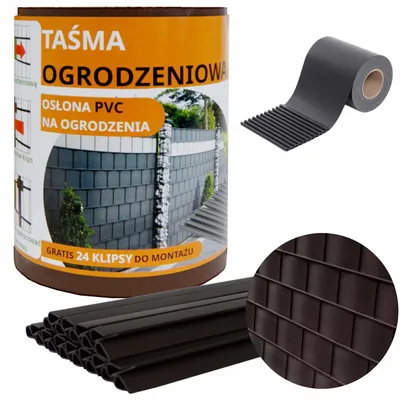 Produktbild von Ekspand | Zaunband - Braun - 19 cm x 35 m - UV-beständig - 24 Clips