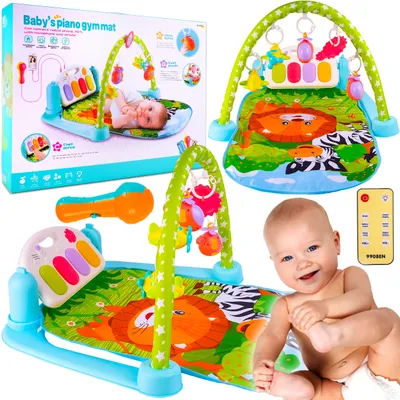 Produktbild von MalPlay Interaktive Lernmatte mit Klavieren 5in1 | Spielbogen und Füßchenklavier | Baby Musikspielzeug | Keyboard für Kleinkinder | Spielmatte