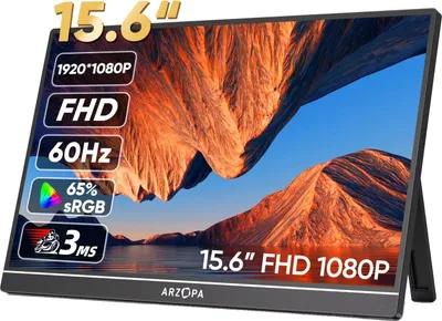 Image de Moniteur portable FHD, écran IPS 15,6 pouces, résolution 1920 x 1080, design léger
