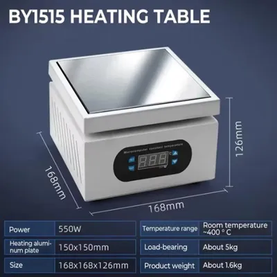 Produktbild von Heizstation BY1515 - 350/550 W - Digitale Vorheizplattform - Elektrische Heizplatte - Für PCB- und LCD-Reparaturen