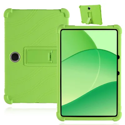 Image de Étui de protection pour tablette Oppo Pad Neo/Oppo Pad Air2 11,4 pouces, en silicone souple résistant aux chocs, avec support intégré, de couleur verte