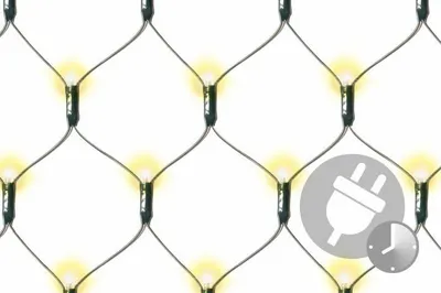 Zdjęcie produktu dla Świąteczne oświetlenie - świecąca sieć 3 x 3 m - ciepła biel z timerem - 128 LED