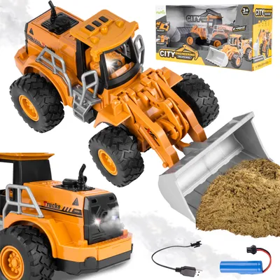 Image de Malplay Télécommande RC Bulldozer Engin de chantier Véhicule de chantier jusqu'à 10 m À partir de 3 ans, jaune
