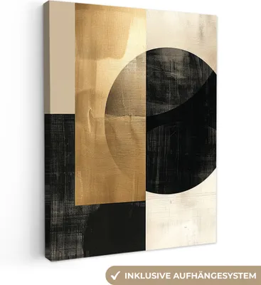 Obrázek produktu pro OneMillionCanvasses® - Obrazy na plátně - abstraktní - moderní - černá - zlatá, nástěnné umění, nástěnné dekorace Obývací pokoj, 60x80cm