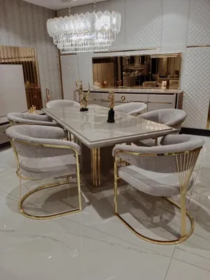 Zdjęcie produktu dla Stół + 6 krzeseł Unikalny designerski wygląd JVmoebel