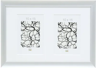 Produktbild von S021D1 Silberfarbiger Galerierahmen aus Aluminium für 2 Bilder 13x18 cm