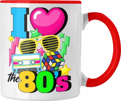 Produktbild von Trendation - I Love The 80's Tasse Geschenk 80er Jahre Achziger Jahre Erinnerungen (Rot)