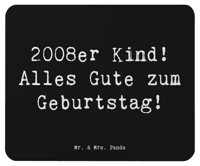 Produktbild von Mr. & Mrs. Panda Mauspad Spruch 2008 Geburtstag - Schwarz - Geschenk, Geburtsjahr, Mousepad, Happy Birthday, mausteppich, Geburtstagsgruß, Alter, Geburtstagsmotto