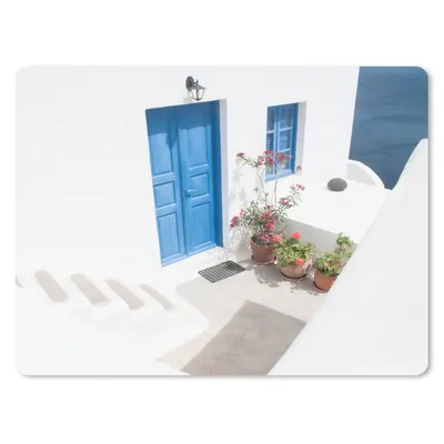 Produktbild von MuchoWow® Mauspad Mousepad Architektur - Blau - Weiß - Tür 23x19 cm - Mousepads - Maus Mat - Pad - Mausunterlage - Schreibtischunterlage - Mauspad