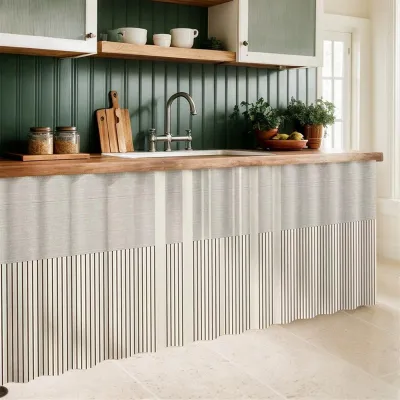 Productafbeelding van Keukengordijnen voor Kasten en Planken, Beige 40" x 28"