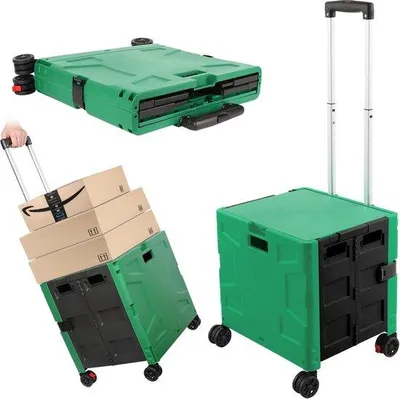 Produktbild von Famanu Faltbare Handwagen Praktisch und Stabil - Grün/Schwarz