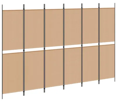 Produktbild von 6-teiliger Raumtrenner Beige 300 x 200 cm Stoff