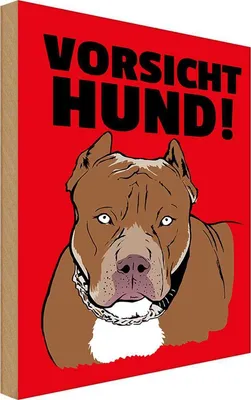 Produktbild von vianmo Holzschild 18x12 cm Vorsicht Hund Tier Haustier