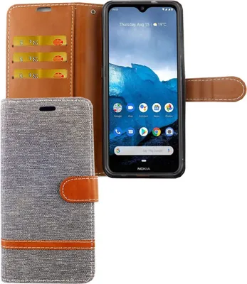 Produktbild von Nokia 6.2 Handy Hülle Schutz-Tasche Case Cover Kartenfach Etui Wallet Grau
