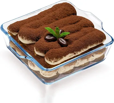 Imagen del producto de Recipiente de vidrio transparente, de 30x20 cm, apto para horno y microondas