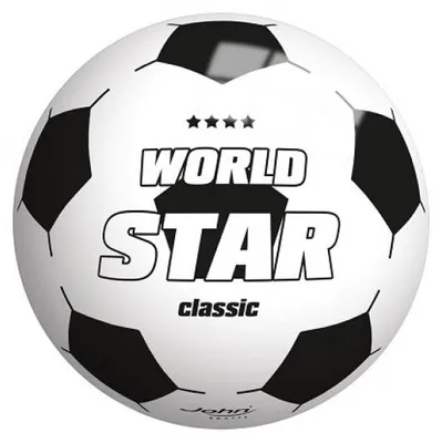 Image de Ballon en plastique world star classic 22 cm blanc - john sports - jeu plein air