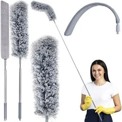 Produktbild von Teleskop Staubwedel Ausziehbar Mikrofaser Flach und Rund bis 250 cm Lang