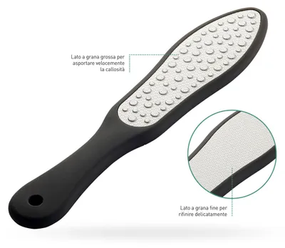 Produktbild von PREMAX Fußpflegeraspel aus ABS mit zwei Anwendungen und Feile aus Edelstahl - OPTIMA Linie - ACCESSORIES 87442 Soft-Touch-ABS und Edelstahlfeile 26 cm - 10 1/4