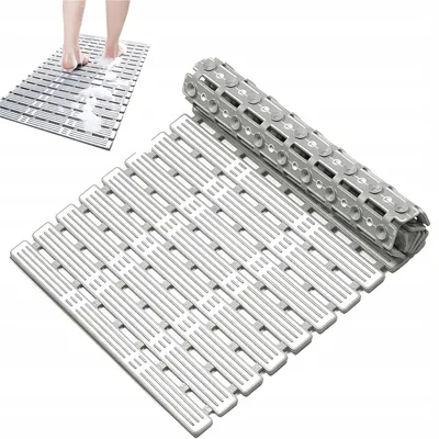 Obrázek produktu pro Koupelnová rohož, rohož do vany, protiskluzová rohož, protiskluzová podložka, protiskluzový koberec do sprchy, rohož do sprchy, rohož do vany, nastříhatelná, s přísavkami, 90 × 40 cm