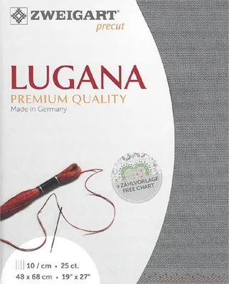 Produktbild von Zählstoff LUGANA Zweigart Precut 25 ct. 3835 Farbe 7036 steingrau, Handarbeitsstoff für Stickerei 48x68 cm