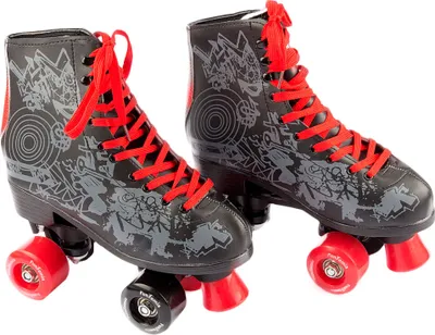 Produktbild von Rollschuhe Discoroller FunTomia ABEC-7 Kugellager Skater Schwarz-rot Gr. 34
