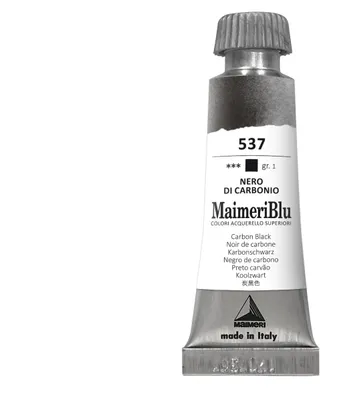 Zdjęcie produktu dla Profesjonalna farba akwarelowa MAIMERI Maimeri Blu 12 ml - Czerń węglowa