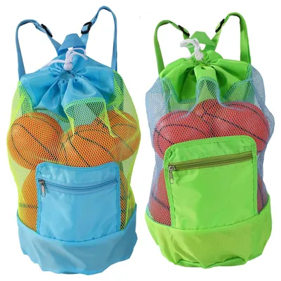 Obrázek produktu pro Plážový batoh, skládací - 2 kusy plážových hraček v batůžku - Nastavitelné ramenní popruhy - Polyester - 48x24 cm - Lehký - Sportovní taška