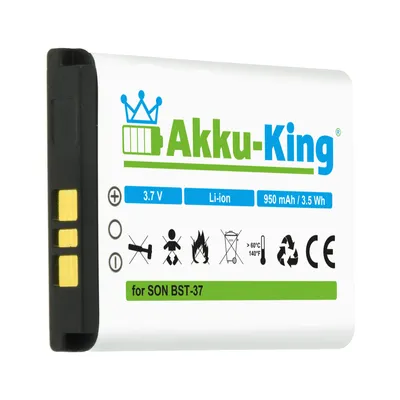 Produktbild von Akku kompatibel mit Sony-Ericsson BST-37 - Li-Ion 950mAh - für K750i D750i K600i K610i V600i W550i W700i W710i W800i W810i