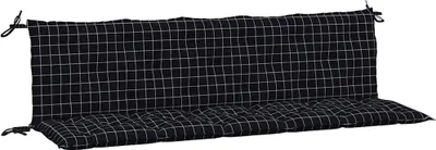 Produktbild von vidaXL Gartenbank-Auflagen 2 Stk. Schwarz Karomuster Oxford-Gewebe