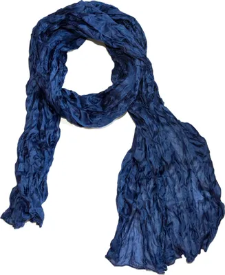 Produktbild von Knitterschal Halstuch Schal XXL Saphirblau Dunkelblau Seide 180x90cm
