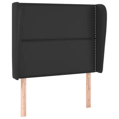 Produktbild von Kopfteil mit Ohren Schwarz 103x23x118/128 cm Kunstleder
