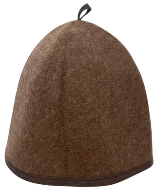 Produktbild von Saunahut aus Wollfilz (Braun 1003) Saunamütze mit witzigen Motiven, Filz Kopfschutz Saunakappe Filzkappe Mütze Filzhut Kappe Sauna Hut