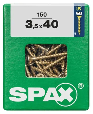 Produktbild von SPAX 4081020350407, Schraube, Stahl, Zink, Holz, Flachkopf, Pozidriv, Gelb
