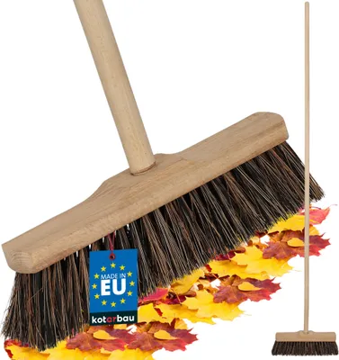Immagine prodotto di KOTARBAU® Scopa da Esterno 27 cm Marrone Legno di Faggio spazzolone per pavimenti scopa per Esterni e Interni Scopettone con Manico in Legno