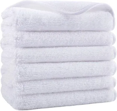 Produktbild von Famanu Microfaser Waschlappen - 6 Stück - Weiß - 33 x 33 cm