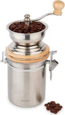 Produktbild von Manuelle Kaffeemühle mit einstellbarer Feinheit - Edelstahl & Holz Design