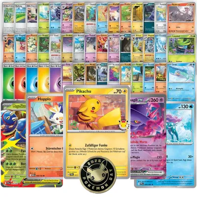 Produktbild von 50 Pokemon Karten Deutsch - Originale Pokemon Sammelkarten 2026 mit Holo und Seltenen Karten - Deutsches Kartenset zum Sammeln und Spielen, Kartenpack