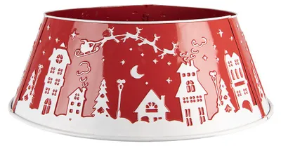 Obrázek produktu pro Clayre & Eef Vánoční stromová dečka Ø 66 x 23 cm, červená, kovová