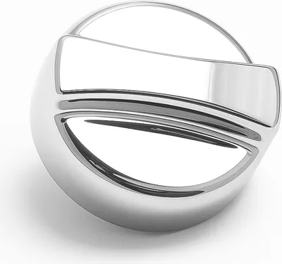 Produktbild von Drehexcenter-Kappe neutral - rund 44 mm x 30 mm hoch - Kunststoff in Chrom-Optik - Drehknopf  Ersatzteil für Küchenspülen mit Excenterventil