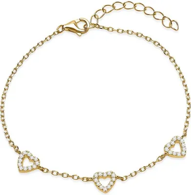 Produktbild von Filigranes Armband vergoldet 925er silber Herzen SB0242