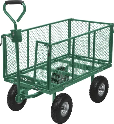 Immagine prodotto di Carrello da giardino 95x50x40 cm, fino a 300 kg, carrello a mano, carrello da trasporto con pareti in metallo