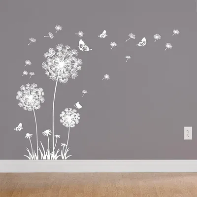 Produktbild von Weiß Wandtattoo Pusteblumen für Wanddeko Löwenzahn Blumen