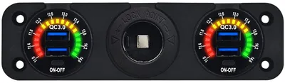 Produktbild von ProRide USB-Autolader 2 Ports QC3.0 18W Voltmeter 12-24V-Stecker 12-24V