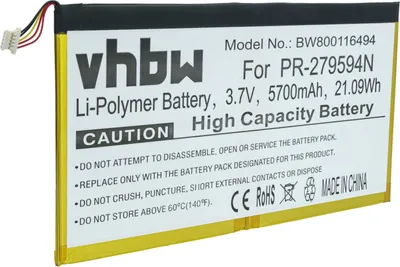 Produktbild von vhbw Akku kompatibel mit Acer Iconia A5008, Tab 10 A3-A40, One 10 B3-A20, One 10 B3-A30 Tablet Pad (5700 mAh, 3,7 V, Li-Polymer)