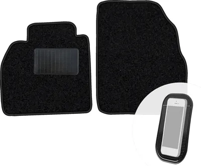 Produktbild von moto-MOLTICO Vorne Fußmatten Auto Velours Autoteppiche Schwarz Automatten Set 2-teilig passend für Renault Scenic II 2003-2009
