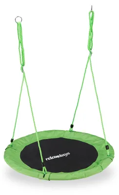 Produktbild von Relaxdays Nestschaukel, rund, für Kinder & Erwachsene, verstellbar, Ø 90 cm, Garten Tellerschaukel, bis 100 kg, grün