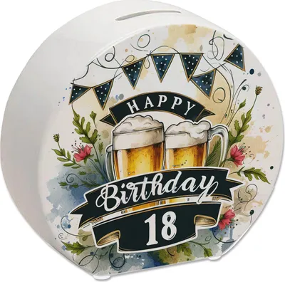 Produktbild von Happy Birthday 18 Bierkrug Spardose