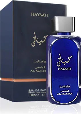 Zdjęcie produktu dla Lattafa Hayaati Al Maleky, Unisex, 100 ml, Perfumy w płynie, Nutmeg, Pink Pepper, Bergamot and Ginger, Cedar, Woody Notes, Labdanum and Incense, Musk, Amber and Ambergris